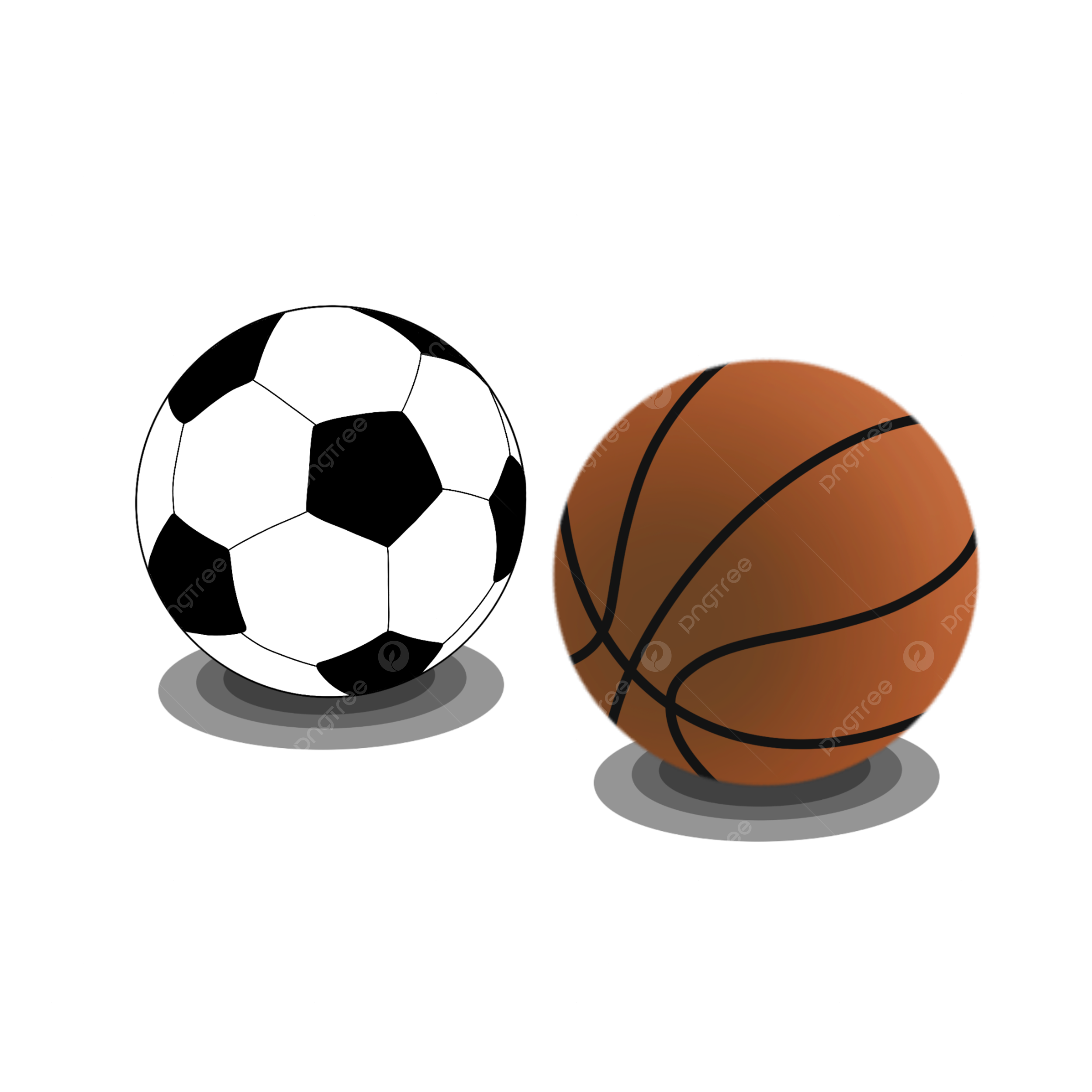 pngtree hand drawn basketball football illustration png image 5456041